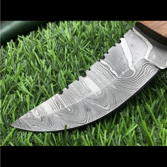 Damascus Knife with Corain Handle Full Tang Hand Crafted NWOT - Picture 2 of 6